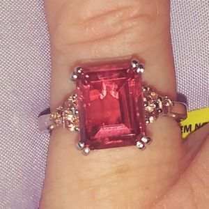 💎Salmon Quartz Platinum over Sterling Silver💎